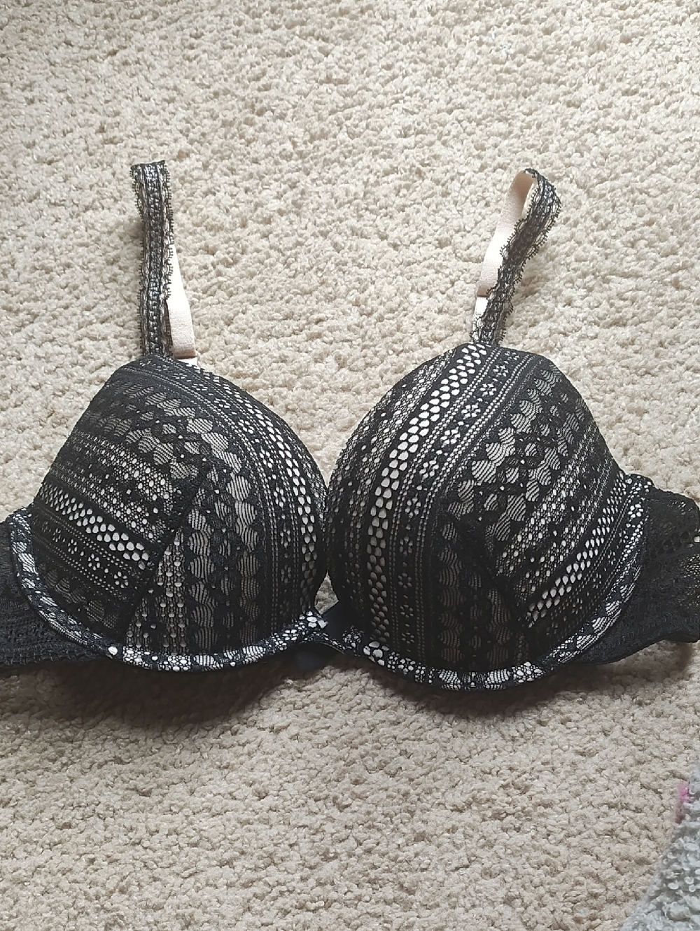 Victoria's Secret Black Lace Padded Bra